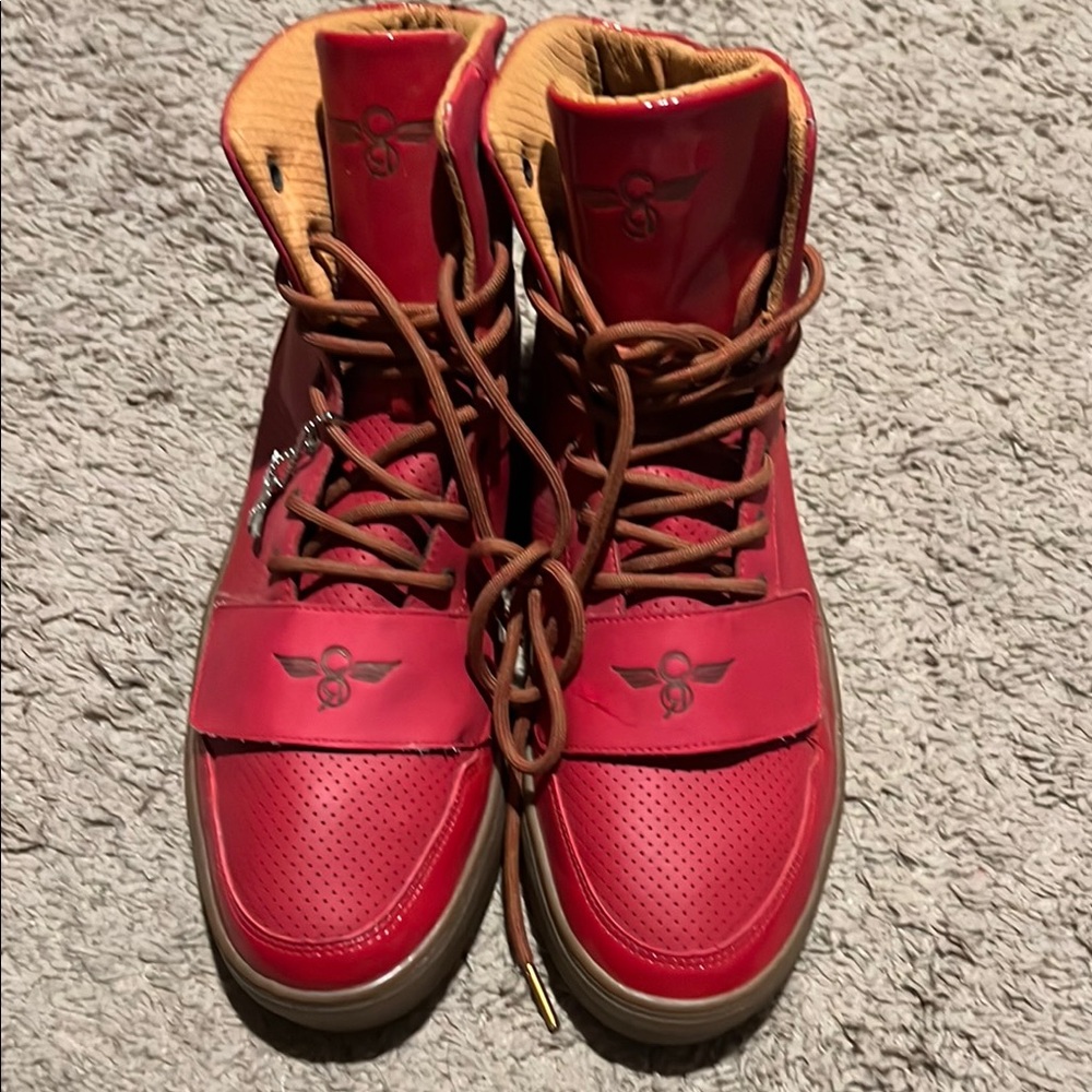 Creative Recreation Red and Brown Sneakers with Leather Detailing